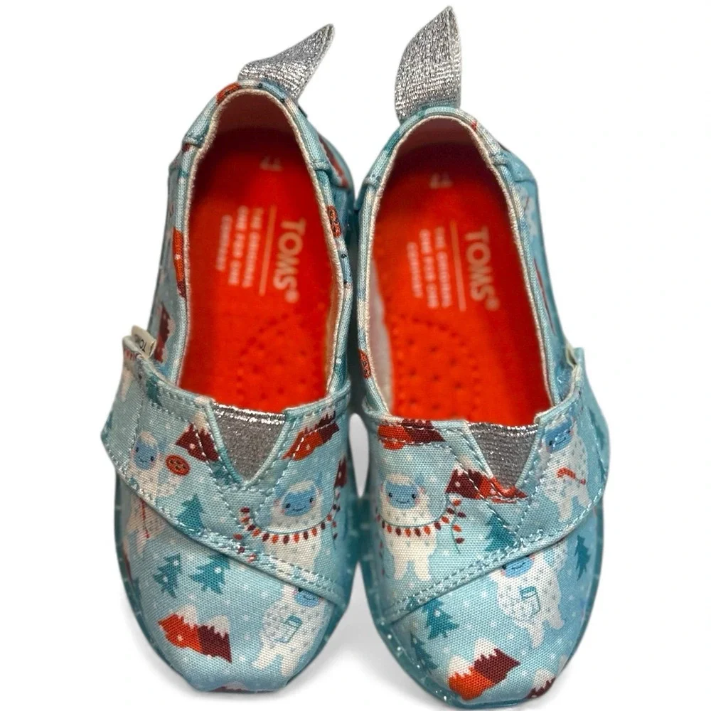 Toms Alpargata Holiday Slip On Flat Girls Blue‎ Flats Casual 10017617T